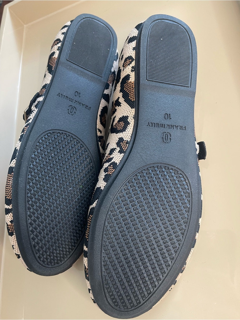 Leopard Print Mary Jane Woven Flats with Black Strap 10M - Picture 12 of 15